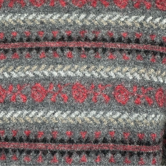 Woolrich Women's Vintage Fair Isle Wool Cardigan in Charcoal Mix Size Small - Picture 4 of 6